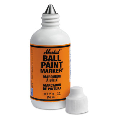 Ball Paint Marker Markers, 1/8 in Tip, Metal Ball Point, Orange
