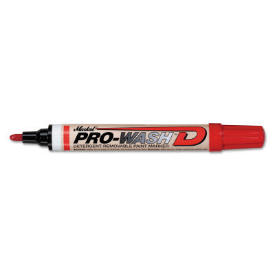 PRO-WASH D Detergent Removable Markers, 1/8 in Tip, Medium, Red