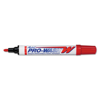 PRO-WASH W Water Removable Paint Markers, 1/8 in Tip, Medium, Red