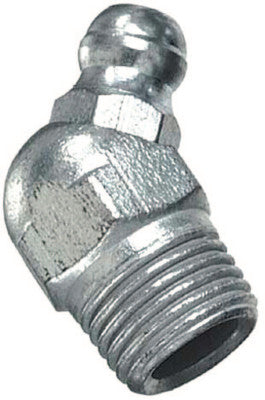 1/4"-28 SAE Bulk Grease Fittings, 45Ã‚Âº Angle-Short Thread,