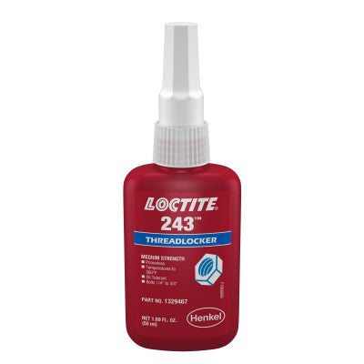 243 Threadlockers, Medium Strength, 250 mL, 3/4 in Thread, Blue