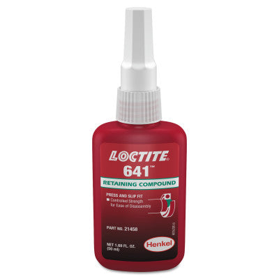 641 Retaining Compound, Controlled Strength, 50 mL Bottle, Yellow, 1,700 psi