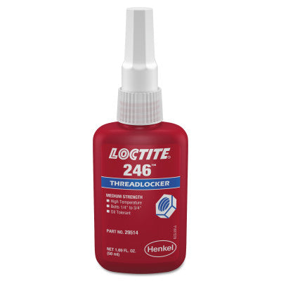 246 Threadlockers, Medium Strength/High Temperature, 50 mL, Blue