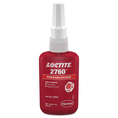 2760 Threadlockers, Primerless High Strength, 50 mL, Red