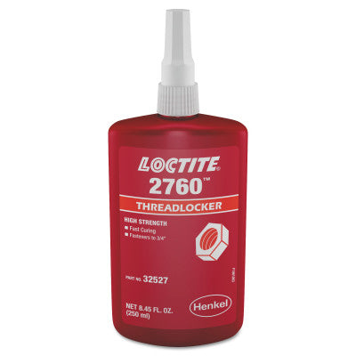 2760 Threadlockers, Primerless High Strength, 250 mL, Red