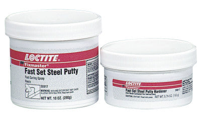 Fixmaster Fast Set Steel Putty, 1 lb, Kit, Grey