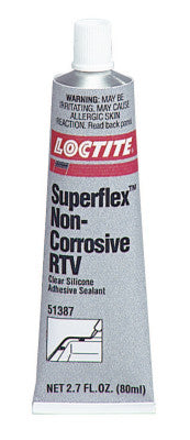 Superflex Non-Corrosive RTV, Silicone Adhesive Sealants, 80 mL Tube, Clear