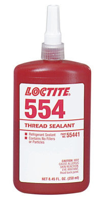 554 Thread Sealant, Refrigerant Sealant, 250 mL Bottle, Red