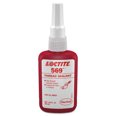 569 Thread Sealant, Hydraulic Sealants, 50 mL Bottle, Brown