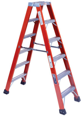 FM1400HD Series Brute 375 Twin Front Fiberglass Ladder, 16 ft x 36 7/8 in