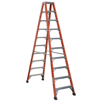 FM1400HD Series Brute 375 Twin Front Fiberglass Ladder, 10 ft x 83 1/8 in