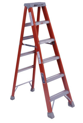 FM1500 Series Fiberglass Twin Front Ladder, 4 ft x 18 7/8 in, 300 lb Capacity