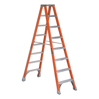 FM1500 Series Fiberglass Twin Front Ladder, 8 ft x 24 7/8 in, 300 lb Capacity