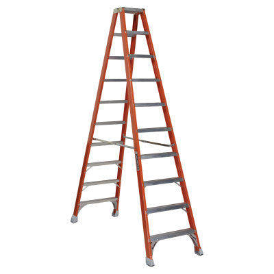 FM1500 Series Fiberglass Twin Front Ladder, 10 ft x 27 7/8 in, 300 lb Capacity