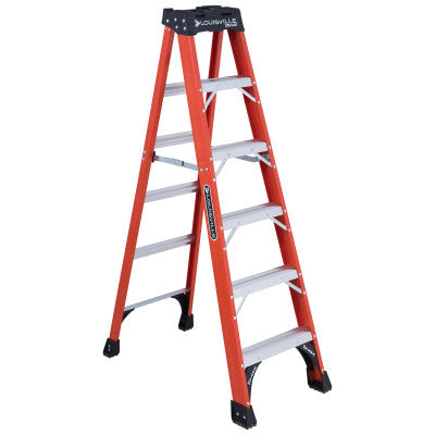 FS1400HD Series Brute 375 Fiberglass Step Ladder, 10 ft x 27 7/8 in, 375 lb Cap.