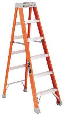 FS1500 Series Fiberglass Step Ladder, 6 ft x 21 7/8 in, 300 lb Capacity