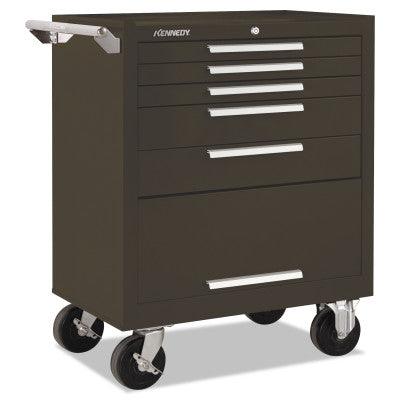 Industrial Series Roller Cabinets, 27 x 18 x 35, 5 Drawers, Brown, w/Slide