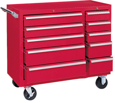 64311 10 DRAWER RED ROLLER CABINET W/ BB SLIDES