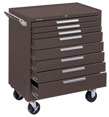 Industrial Series Roller Cabinets, 34 in x 20 in x 40 in, 8 Drawers, Brown