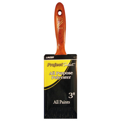 Latex Paint Brushes, 11/16 in thick, 3 in trim, Polyester, Walnut Wood handle