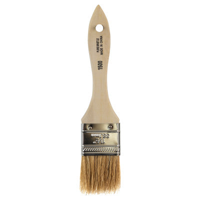 White Bristle Chip Brushes w/Wood Handle, 5/16" thick, 1 1/2" trim, 1 1/2" wide