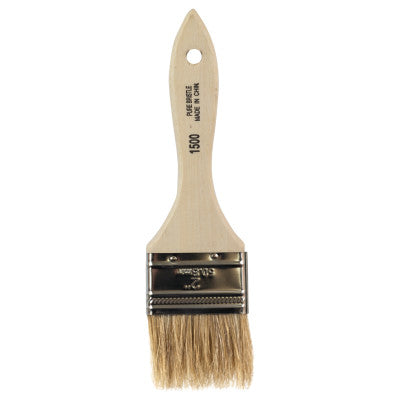 White Bristle Chip Brushes w/Wood Handle, 5/16" thick, 1 1/2" trim, 2" wide