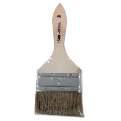 White Bristle Chip Brushes w/Wood Handle, 3/8" thick, 1 1/2" trim, 3" wide