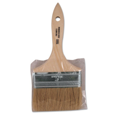 White Bristle Chip Brushes with Wood Handle, 11/16 in thick, 2 in trim, 4" wide