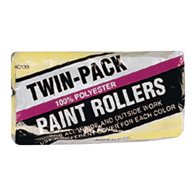 Economy Twin-Pack Roller Covers, 9 in, 3/8 in Nap, Polyester Fabric