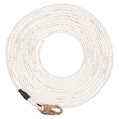 Synthetic Rope Lifelines, 50 ft Snap Hook, 310 lb, 36C Snaphook