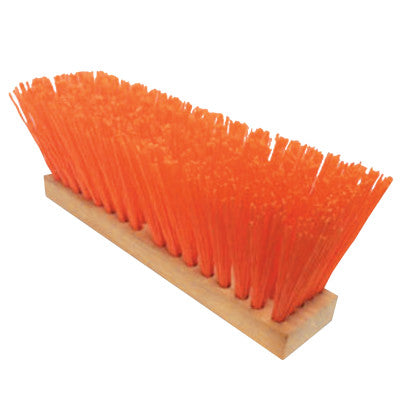 OSHA-Orange Plastic Street Brooms, 16 in, 5 in Trim L, OSHA Orange Poly Corn