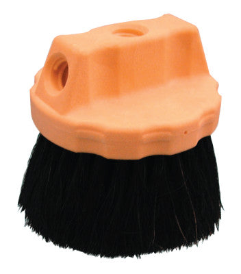 Round Window Brushes, Foam Plastic Block, 2 1/2 in Trim L, Horsehair; Plastic