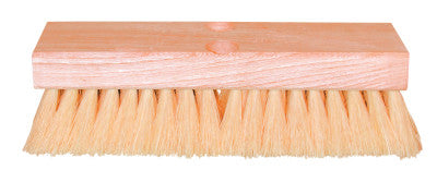 Deck Scrub Brushes, 12 in Hardwood Block, 2 in Trim L, White Tampico