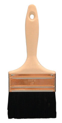 Industrial Paint Brushes, 4 in wide, 2 1/4 in trim, Black Bristle, Wood handle