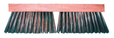 Carbon Steel Wire Street Push Brooms, 16 in Hardwood Block, 3 3/4 in Trim L