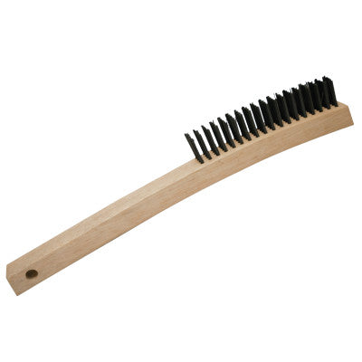 Curved Handle Wire Scratch Brushes, 14 in, Carbon Steel Wire, Scraper