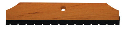 Wood-Back Notched Squeegees, 18 in, Black Rubber