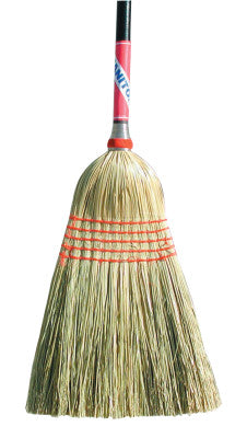 Janitor Brooms, Broom Corn, Black Lacquered Handle