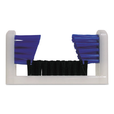 Shoe Brushes, 9 in Plastic Block, Black & Blue Polypropylene