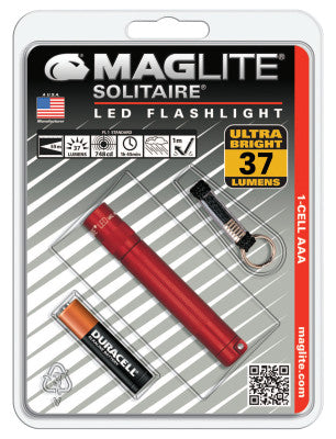 Solitaire LED AAA Flashlights, AAA, 37, Red