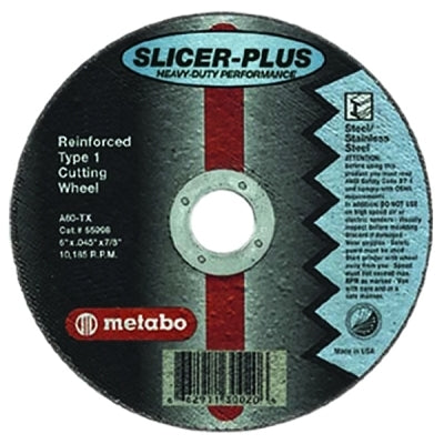 6"X.045X7/8" TYPE 1 SLICER WHEEL A60TX GRIT