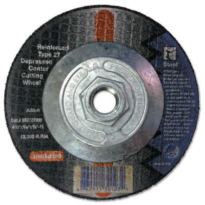 Depressed Center Cutting Wheel, Type 27, 4 1/2 in Dia Aluminum Oxide