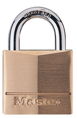 No. 140 Solid Brass Padlocks, 1/4 in Diam., 7/8 in L X 13/16 in W, Brass