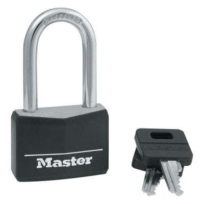 Covered Solid Body Padlock, 1/4 in Diam., 1 1/2 in L x 13/16 in W, Black