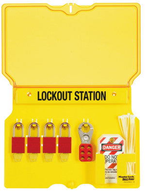 Safety Series Lockout Stations with Key Registration Card, 22in, Unfilled, 10-Lk