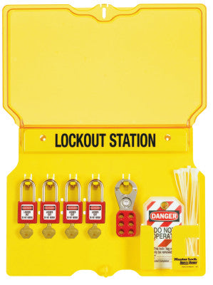 Safety Series Lockout Stations with Key Registration Card, 16 in, Zenex Thermpls