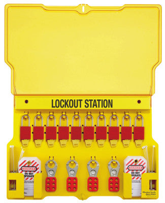 Safety Series Lockout Stations with Key Registration Card, 22in, Anod. Alum 1-Lk