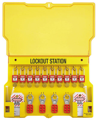 Safety Series Lockout Stations with Key Registration Card, 22in, Zenex 10-Lock