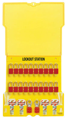 Safety Series Lockout Stations with Key Registration Card, 22in, Anod Alum 20-Lk