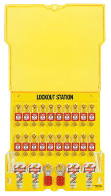 Safety Series Lockout Stations with Key Registration Card, 22in, Zenex, 20-Lock